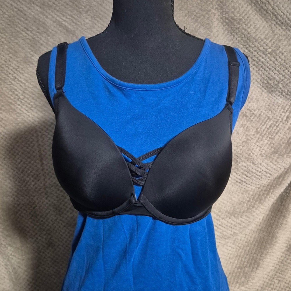 Torrid Curve Black Strappy Push Up Bra Underwire 40C